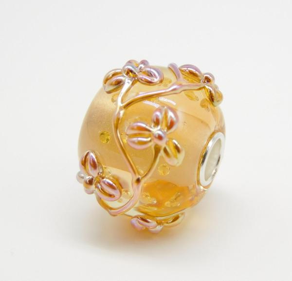 Amber World Flowertwig - Elfbeads Glas - Originalfoto